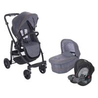 Xe Đẩy Trẻ Em Travel System Graco Evo Trio Stripe-Navy Sand
