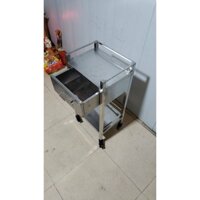 Xe đẩy y tế 2 tầng có ngăn kéo