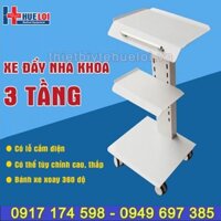 Xe để dụng cụ nha khoa có lỗ cắm điện, bánh xe xoay 360 độ