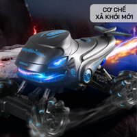 Xe Địa Hình Điều Khiển Từ Xa Cá Mập Bay Gầm Cao Có Phun Khói, Có Đèn Phát Nhạc, Xoay 360 Độ, Dùng Pin Sạc