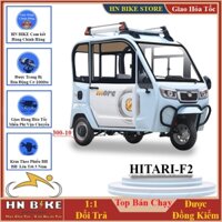 Xe điện 3 bánh cabin Hitari-F2, Xe điện ba bánh có cửa, Khung thép chắc chắn, Động cơ 1000w