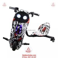 Xe Điện 3 Bánh Drift Scooter DP 116 Đầu Tròn Đèn Đẹp 2 Mắt Chớp 36V,5-10 tuổi