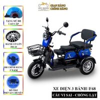 Xe điện 3 bánh F68 Bản Pro, Bánh lớn 300-10 inch, Mẫu xe điện nâng cấp động cơ 800w, Quảng đường di chuyển 60km