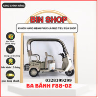 Xe điện 3 bánh F88-02, Xe điện 3 bánh 2 hàng ghế, Xe điện ba bánh mái che cho người khuyết tật