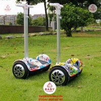 Xe điện cân bằng 10 inch A8, có tay cầm, bánh bơm hơi, tải tối đa 100 ký