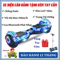 Xe Điện Cân Bằng Có Tay Cầm 2 Bánh Lớn, Kết Nối Nhạc Bluetooth, Đèn Led Siêu Xinh Bản Mới Nhất Năm 2022 - BH 12 Tháng