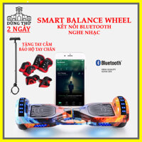 Xe điện cân bằng Smart Balance Wheel 6,5 inch, tích hợp loa bluetooth, tặng bảo hộ tay chân