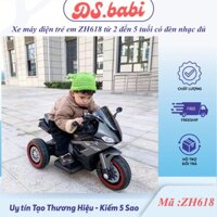Xe điện cho bé trai bé gái ZH618 cho bé từ 2 tuổi đến 5 tuổi có nhạc đèn