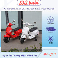 Xe điện cho bé từ 3 đến 6 tuổi Q618 có đèn nhạc còi đầy đủ mô phỏng như xe thật