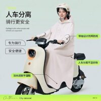 Xe điện có tay áo, áo mưa, xe pin điện, xe máy toàn thân dành cho người lớn, mưa nặng, Poncho đi xe đạp dày một người