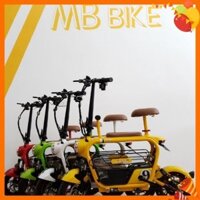 Xe Điện Lihaze Mini Gấp Gọn | Khuyến mãi tặng kèm giỏ sắt - Xe Điện HOT (pin LITHIUM )