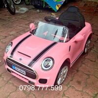 xe điện mini cooper hồng bé gái