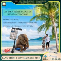 Xe điện mini E-Scooter gấp gọn bản cao cấp an toàn tiết kiệm, tặng kèm giỏ đựng hàng cá tính, bảo hành 24 tháng