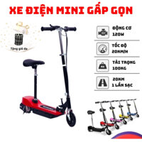 Xe điện mini E-SCOOTER gấp gọn, động cơ 120W bỏ cốp ô tô, đi xe bus, thang máy, ra bãi gửi ô tô