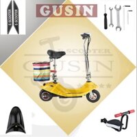 xe điện mini scooter chạy bằng xích cao su màu vàng