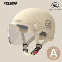 Xe điện tiêu chuẩn quốc gia mũ bảo hiểm nữ pin xe máy đa năng bốn mùa chống nắng mũ bảo hiểm nửa mũ bảo hiểm