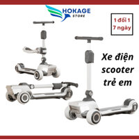 Xe Điện - Xe Scooter Cho Bé Chạy Điện Tốc Độ 8km Nghe Nhạc Bluetooth Đèn Led Sáng Ban Đêm, Xe Chòi Chân Chống Lật Trẻ Em