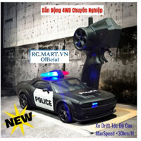Xe điều khiển mini Drift SRT Police Muscle 1:24 +25km có tiếng còi và đèn, vỏ cứng siêu bền
