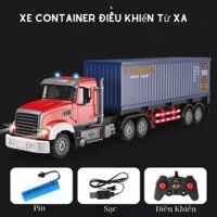 Xe Điều Khiển Từ Xa Container Siêu to khổng lồ Đầu Kéo Cỡ Lớn Có đèn, có nhạc, Chạy Tốc Độ Cao, Sử Dụng Pin Sạc,dài 57cm