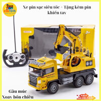 Xe điều khiển từ xa gầu múc, xe công trình cẩu cho bé