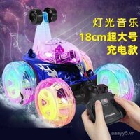 Xe điều khiển từ xa nhào lộn có âm thanh và ánh sáng, xe sạc lại có đèn và nhạc, đồ chơi cho trẻ em, xe điều khiển từ xa nhào lộn cho bé trai