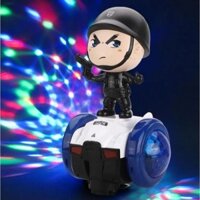 Xe Đồ Chơi Cân Bằng Robot Cảnh Sát Xoay 360 Độ Có Đèn, Nhạc Cho Bé. Tặng Sinh Nhật