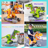 Xe Đồ Chơi Khủng Long Xe Chòi Chân Cho Bé Kích Thước Lớn Có Đèn, Nhạc, Nhả Khói, Xe Đồ Chơi Khủng Long Tyrannosauru Rex