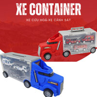 Xe đồ chơi tàu hỏa T.C.Z. kèm 4 xe mini cứu hộ cho bé, mô hình xe tải vận chuyển, đồ chơi bé trai.