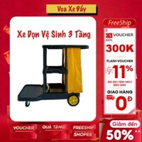 Xe dọn rác - Xe dọn vệ sinh - Xe rác - Xe vệ sinh - Xe đẩy đa năng dọn vệ sinh ngoài trời khách sạn nhà hàng