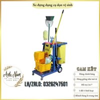 Xe dọn vệ sinh 3 tầng, 1 túi D-11 tải trọng lên đến 70kg dùng dọn vệ sinh cho khu vực lớn