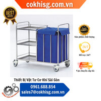 Xe dọn vệ sinh bệnh viện inox 304 CKSG - 9606