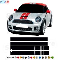 Xe Động Cơ Nắp Hood Bonnet Sọc Miếng Dán Mái Thân Cây Decal Cho MINI Cooper Coupe R58 Cabrio R57 Roadster R59 JCW Phụ Kiện