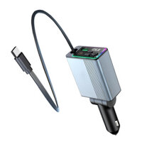 Xe Hơi Bluetooth 5.3 FM Phát Không Dây Bluetooth Xe Bộ Chuyển Đổi MP3 Máy Nghe Nhạc Gọi rảnh Tay Dual USB PD Sạc Nhanh Con Lăn Bánh Xe