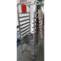 Xe inox để mâm 10 tầng hàng đẹp