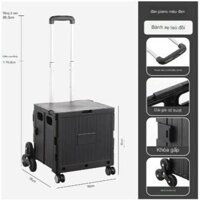 Xe Kéo Đồ Gấp Gọn,Thùng Đựng Đồ Có Bánh Xe Dùng Trên Ô Tô Siêu Lớn 50L
