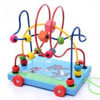 Xe Kéo Luồn Hạt Gỗ- Đồ Chơi Thông Minh- An Toàn