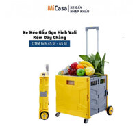 Xe kéo- Thùng đựng đồ gấp gọn hình vali đa năng dùng trên ô tô, đi siêu thị sức chứa lớn 45l-65l Tiện Lợi