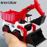 Xe kỹ thuật đa chức năng lớn Trẻ em quán tính chống rơi Máy xúc đổ xe tải Đồ chơi xe ủi đất Ba trong một mô hình ô tô