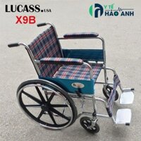 Xe lăn bánh đúc Lucass X9B vải kẻ