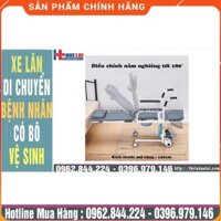 Xe Lăn Di Chuyển Bệnh Nhân Ngả Thành Giường Có Bô Vệ Sinh Đa Chức Năng