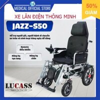 Xe Lăn Điện CAO CẤP Có Thể Ngã Nằm Lucass JAZZ-S50 | Hạ Chân & Lưng Bằng Remote Tiện Lợi