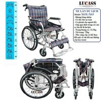 Xe lăn du lịch Lucass X63 khung hợp kim nhôm nhẹ-Lucass X63 siêu nhẹ-XE LĂN SIÊU NHẸ HỢP KIM NHÔM LUCASS X63