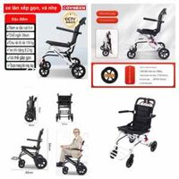 Xe lăn du lịch siêu nhẹ gấp gọn tiện lợi cho người lớn tuổi