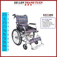 Xe lăn gấp gọn Lucass X63L - Khung xe hợp kim nhôm chống han gỉ, chắc chắn