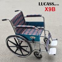 Xe lăn Lucass X9B vải kẻ bánh đúc