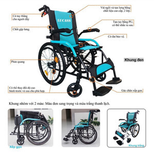 Xe lăn nhôm du lịch cao cấp Lucass X-303