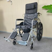 Xe lăn tay cho người già, có thể ngã thành giường, cơ chế ngã lưng bằng pittong êm ái, dễ sử dụng - NIKITA 2025