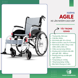 Xe lăn tay Karma Agile có phanh đôi