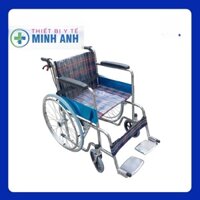 xe lăn tiêu chuẩn mạ rom sáng bóng,có phanh sau+phanh tay trước+xe lăn cho người già , người tàn tật
