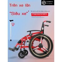 Xe lăn Yade gấp hợp kim nhôm nhẹ xe tay ga dành cho người già khuyết tật Xe đẩy tay cầm tay đa chức năng bơm hơi miễn ph